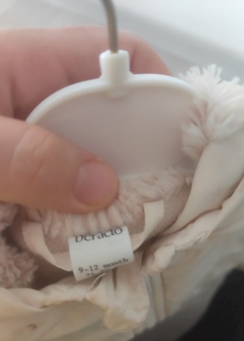 Kız Çocuk Kapüşonlu Beyaz Düğmeli Mont - Görsel 5