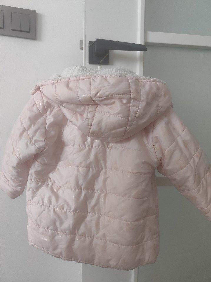 Kız Çocuk Pembe Kürklü Mont - Görsel 3