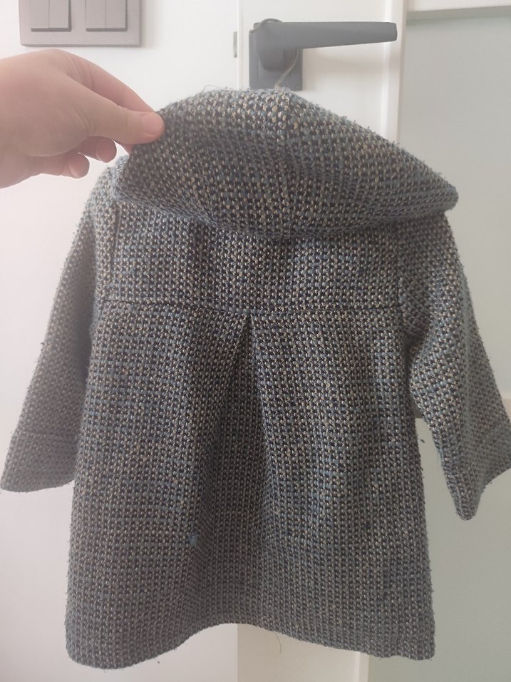 Düğmeli Gri Erkek Çocuk Yün Kaban - Görsel 3