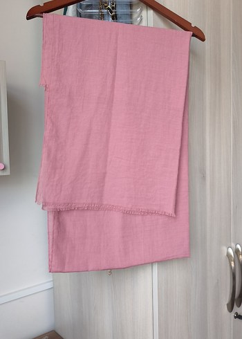 Modakaşmir pamuk şal pembe - Görsel 2