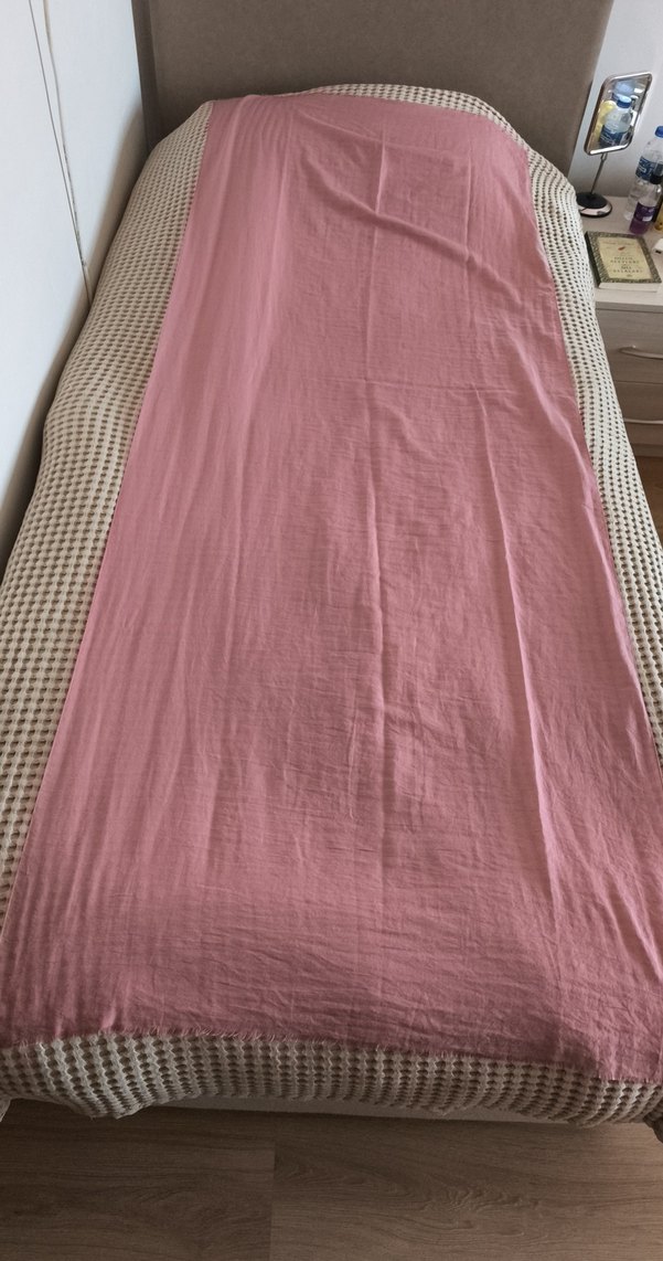 Modakaşmir pamuk şal pembe - Görsel 4