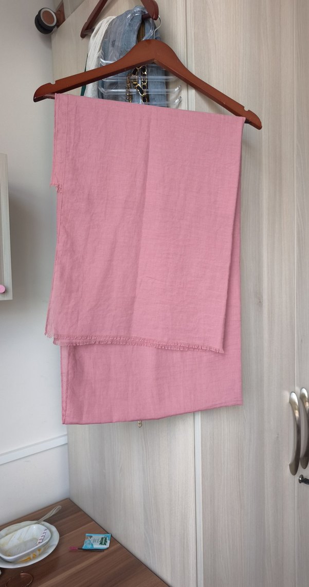 Modakaşmir pamuk şal pembe - Görsel 2