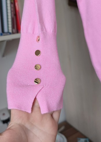 Pembe Pamuk Kadın Kazak - Görsel 5