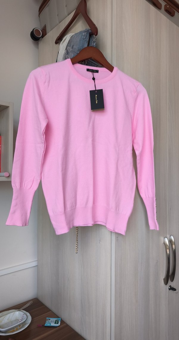 Pembe Pamuk Kadın Kazak - Görsel 3