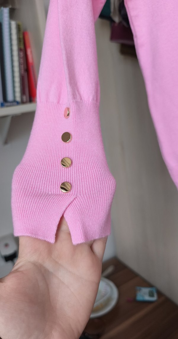 Pembe Pamuk Kadın Kazak - Görsel 5