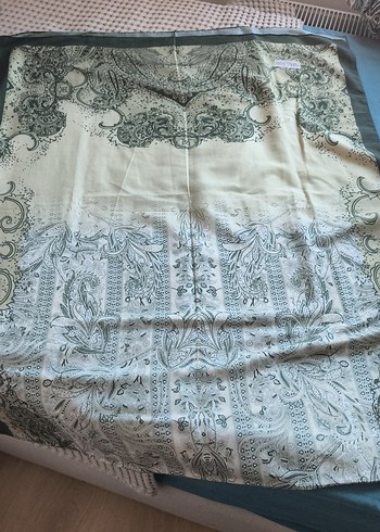 Soft&Pure Bohem Tarz Kadın Yeşil Desenli Şal - Görsel 2