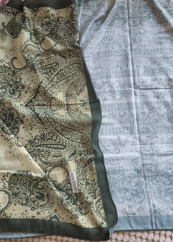 Soft&Pure Bohem Tarz Kadın Yeşil Desenli Şal - Görsel 4