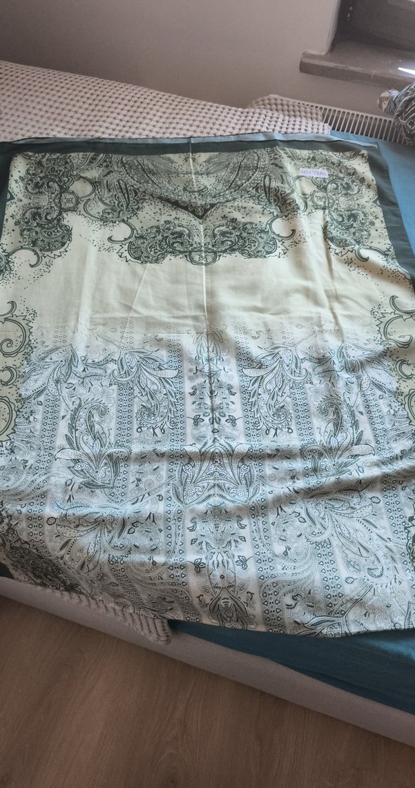 Soft&Pure Bohem Tarz Kadın Yeşil Desenli Şal - Görsel 2