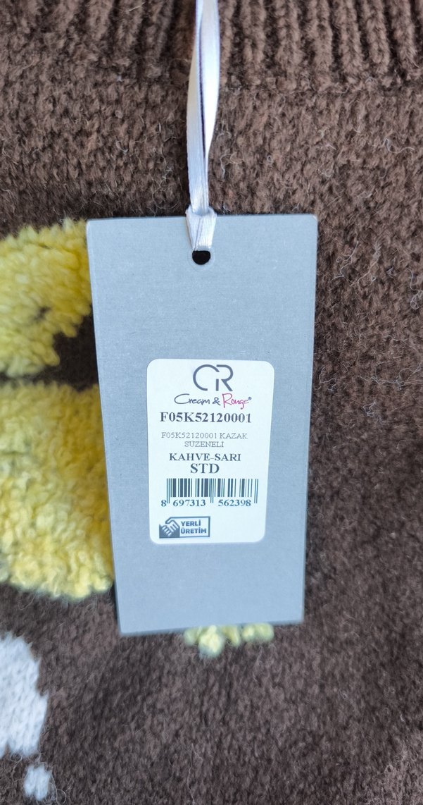 Kadın Kahverengi Çiçek Desenli Örgü Kazak - Görsel 4