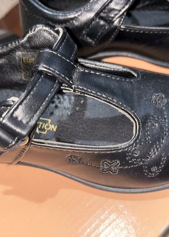 Tokalı Siyah Nakışlı Kız Babet Ayakkabı - Görsel 2