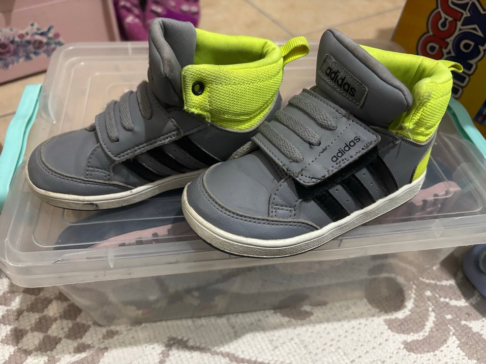 Gri Adidas Erkek Çocuk Spor Ayakkabı Velcro - Görsel 2