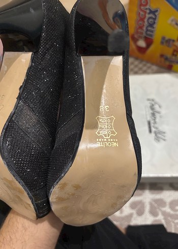 Galip Siyah Gri Gotik Topuklu Kadın Ayakkabı - Görsel 4