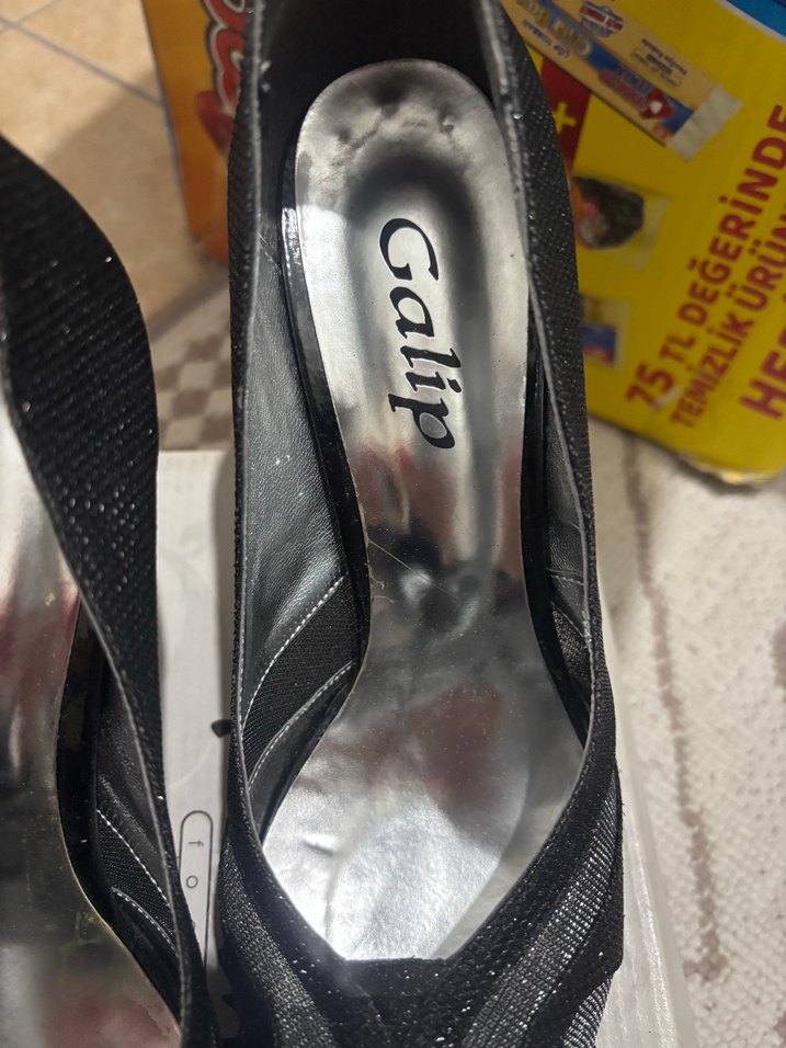 Galip Siyah Gri Gotik Topuklu Kadın Ayakkabı - Görsel 2