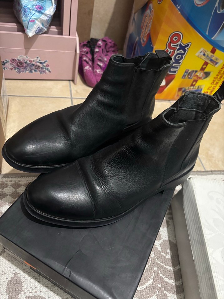 Erkek Siyah Deri Bot - Görsel 3