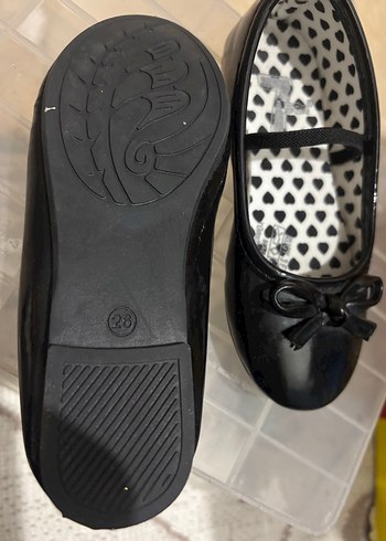 Kız Çocuk Siyah Lastik Fiyonk Detaylı Babet - Görsel 2