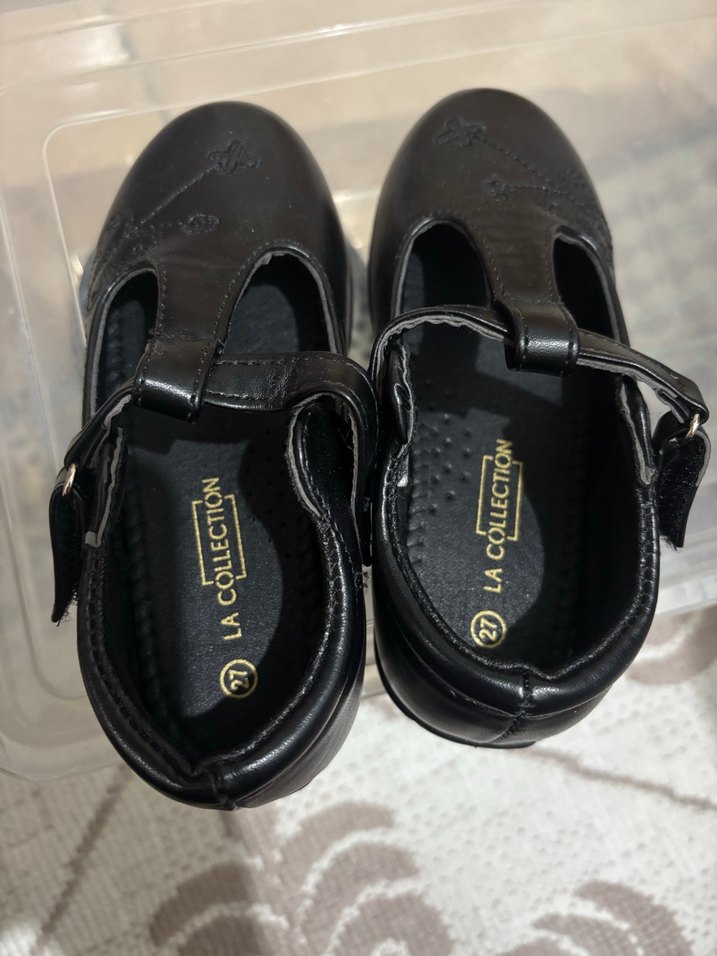 Kız Çocuk Siyah Nakışlı Tokalı Babet - Görsel 2