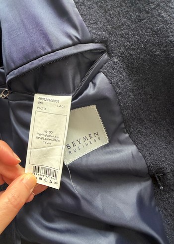 Beymen Business %100 yün Erkek Lacivert Yün Midi Kaban 56 beden - Görsel 2