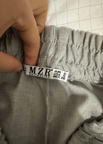 Gri Kadın Keten Kumaş Pantolon - Görsel 5