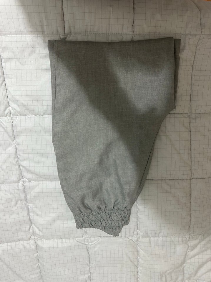 Gri Kadın Keten Kumaş Pantolon - Görsel 4