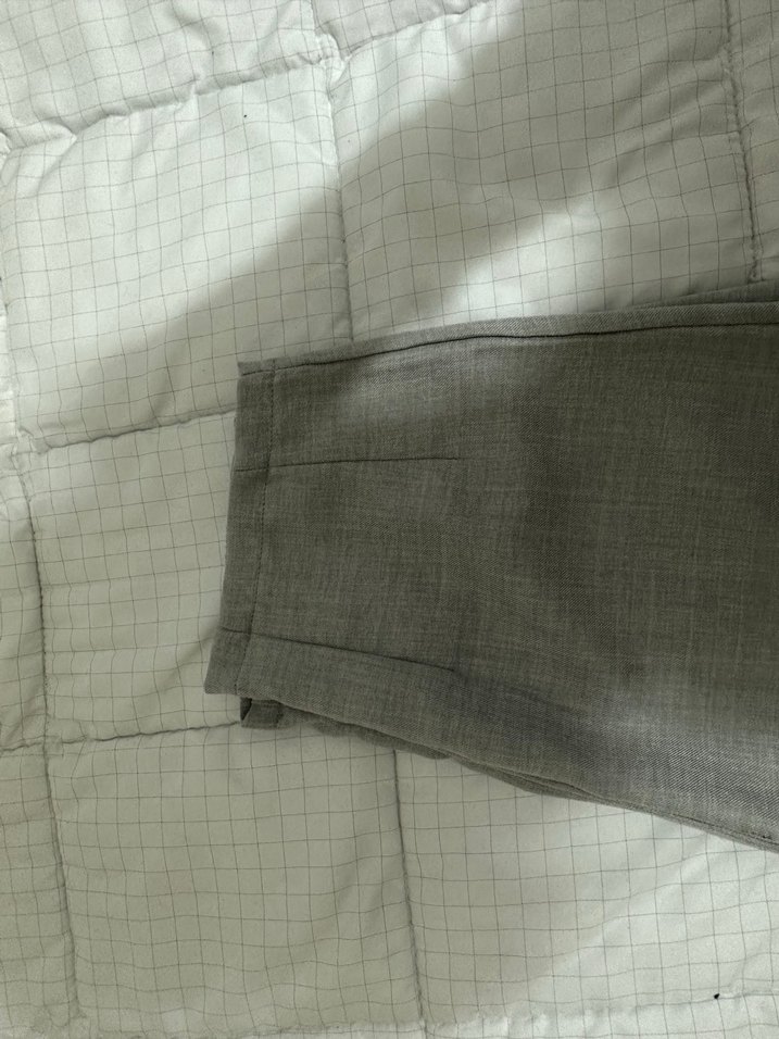 Gri Kadın Keten Kumaş Pantolon - Görsel 3