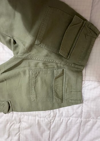 Düğmeli Rahat Kesim kadın kargo Pantolon - Görsel 2