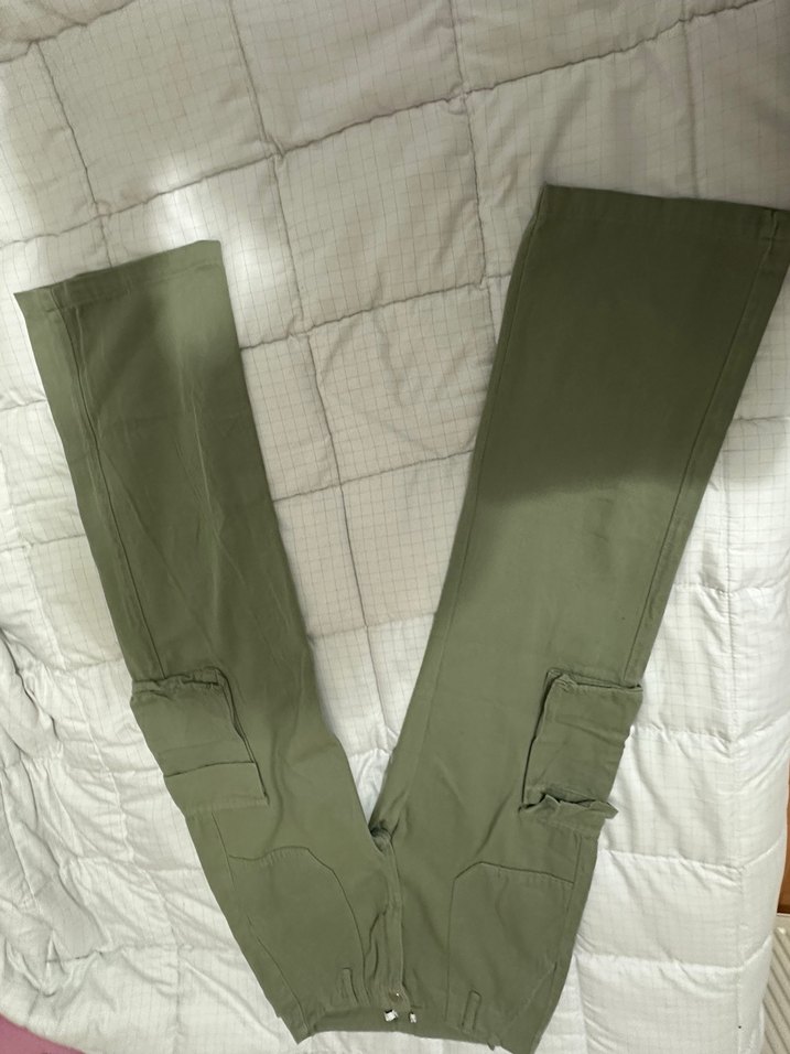 Düğmeli Rahat Kesim kadın kargo Pantolon - Görsel 5