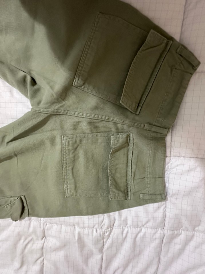 Düğmeli Rahat Kesim kadın kargo Pantolon - Görsel 2