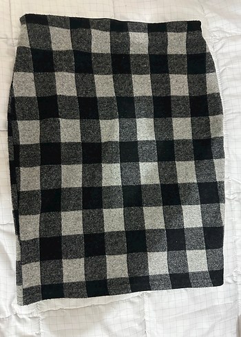 Siyah beyaz kareli etek - Görsel 3