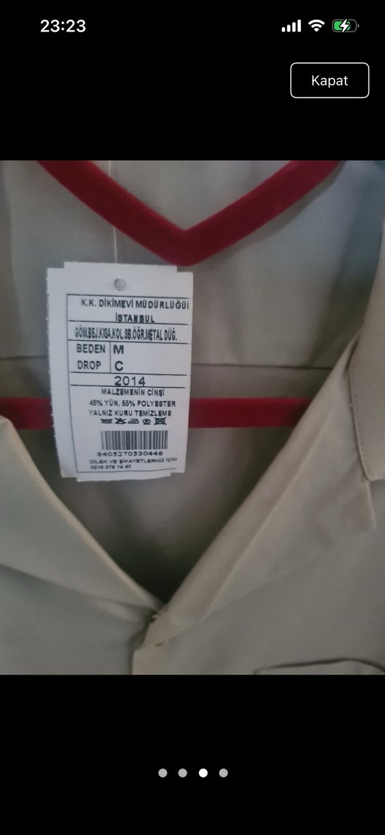 Gri Kısa Kollu Erkek Gömlek Yeni etiketi mevcut - Görsel 3