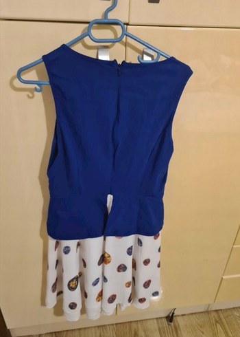 Mavi Askısız Mini Elbise - Görsel 2