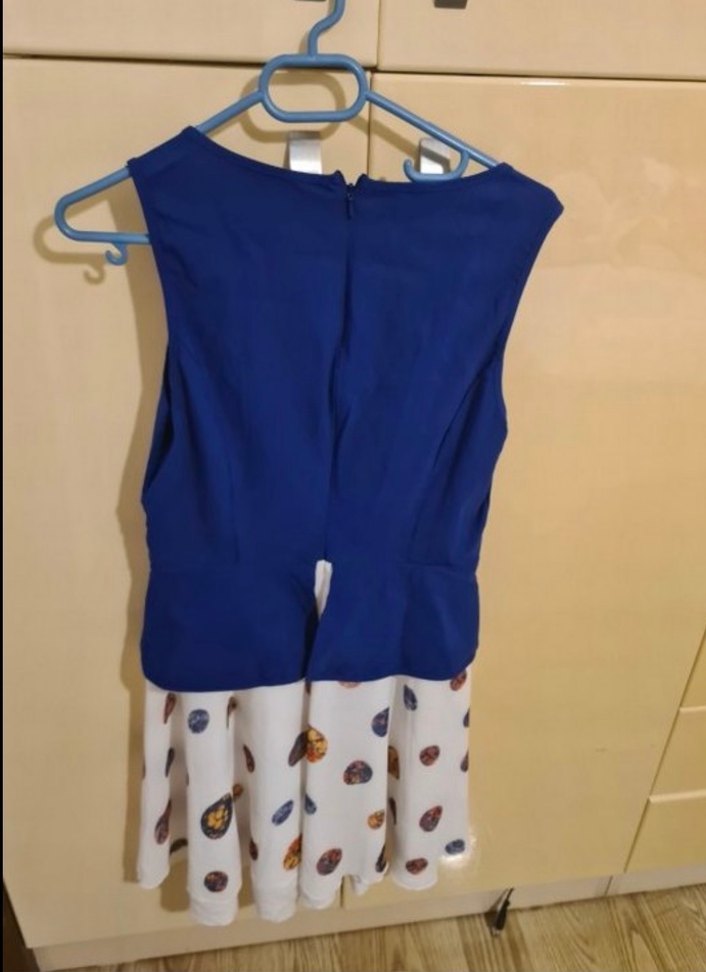 Mavi Askısız Mini Elbise - Görsel 2