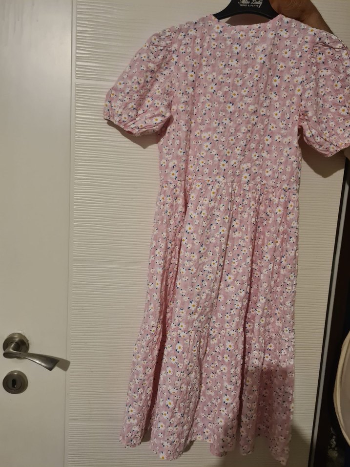 Pembe Bohem Kısa Kollu Uzun Elbise - Görsel 2