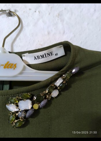 Kahverengi Kuşaklı Uzun Kadın Elbise - Görsel 2