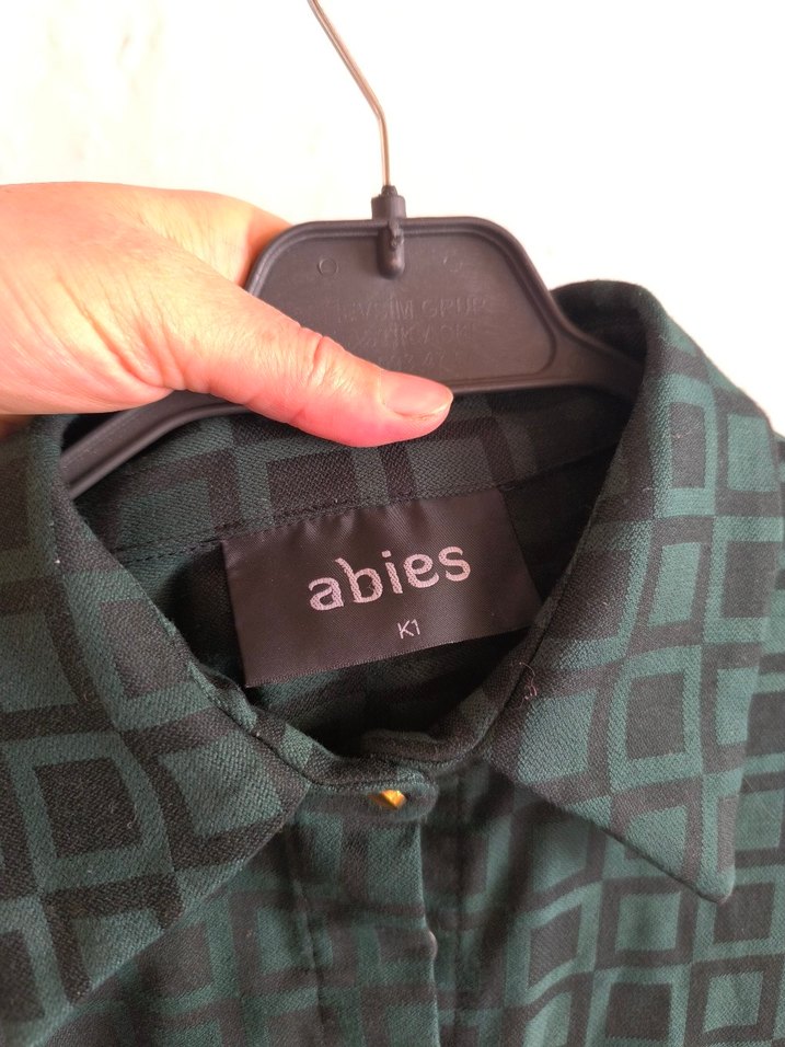 Düğmeli siyah Kare Desenli Erkek Gömlek - Görsel 2