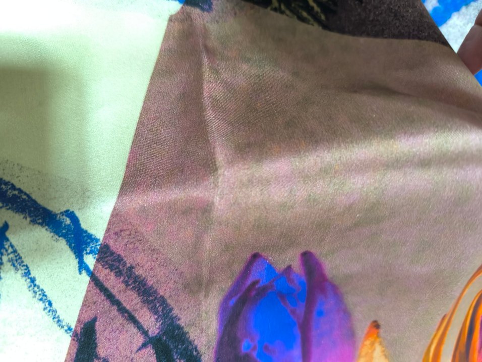 Renkli İpek Aker eşarp - Görsel 4