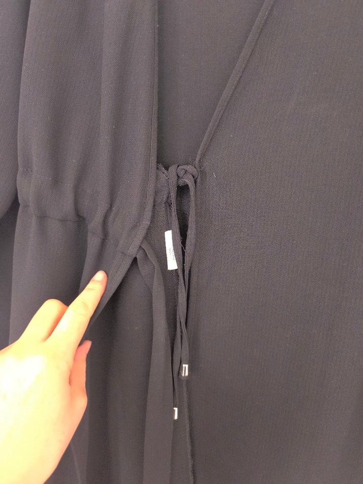 Siyah Uzun V Yaka Kadın Elbise - Görsel 3