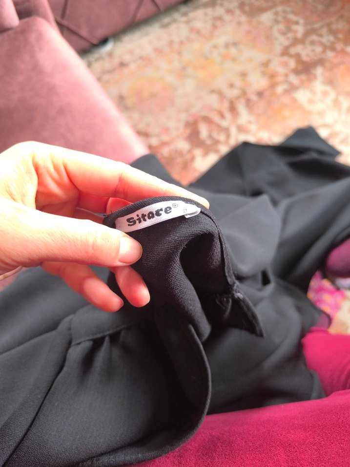 Siyah Uzun V Yaka Kadın Elbise - Görsel 4