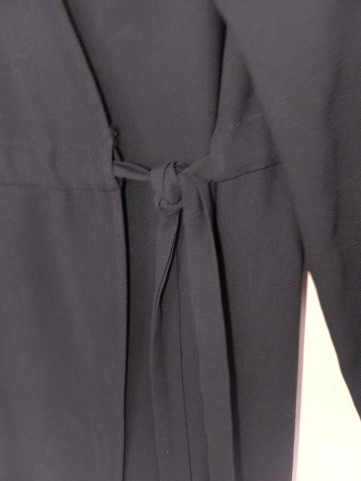 Siyah Uzun V Yaka Kadın Elbise - Görsel 2