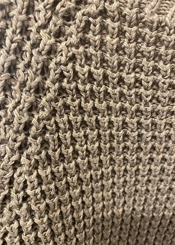 Bej Örgü Kadın Triko Kazak - Görsel 3