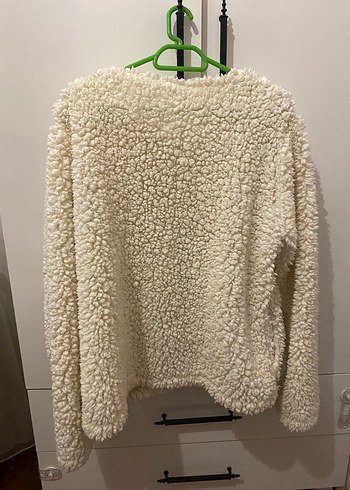 Beyaz peluş Kadın Hırka - Görsel 2