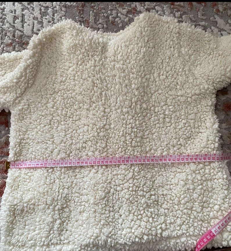 Beyaz peluş Kadın Hırka - Görsel 4