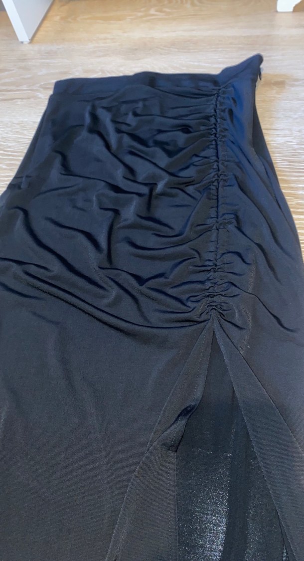 Siyah Drapeli Midi Kadın Etek - Görsel 2