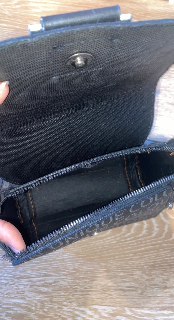 Siyah Baskılı Zincir Detaylı Deri Kadın Çanta - Görsel 3