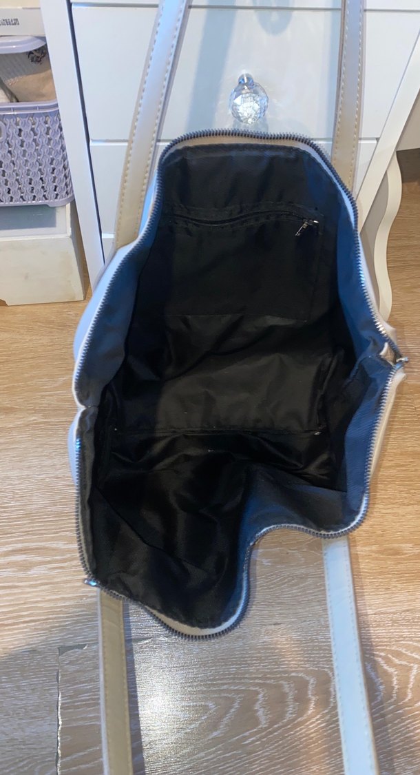 Bej Deri Kadın Omuz Çantası Fermuarlı - Görsel 2