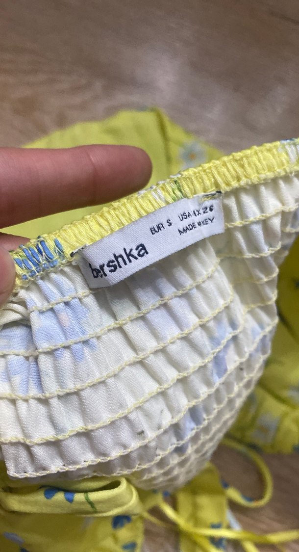 Sarı Çiçek Desenli Mini Bustiyer - Görsel 3