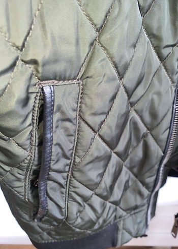 Koyu yeşil erkek Fermuarlı Ceket - Görsel 3