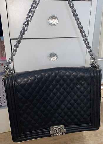 Zincir Detaylı Siyah Deri Kadın Çanta - Görsel 4