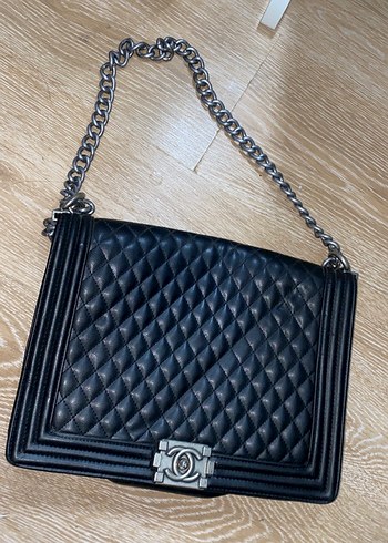 Zincir Detaylı Siyah Deri Kadın Çanta - Görsel 2