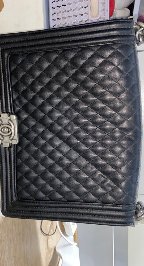 Zincir Detaylı Siyah Deri Kadın Çanta - Görsel 5