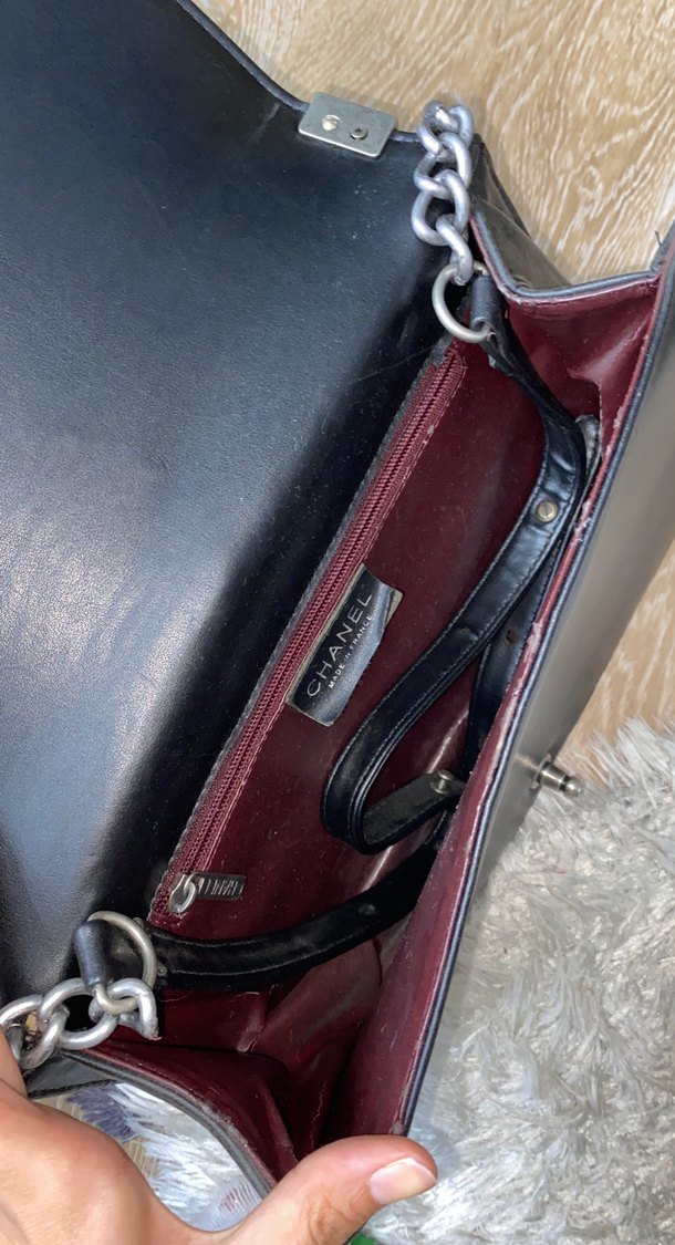 Zincir Detaylı Siyah Deri Kadın Çanta - Görsel 3